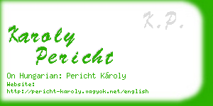 karoly pericht business card