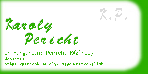 karoly pericht business card